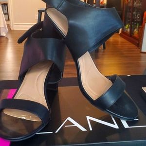 Lane Bryant Chunky Black Leather Heel